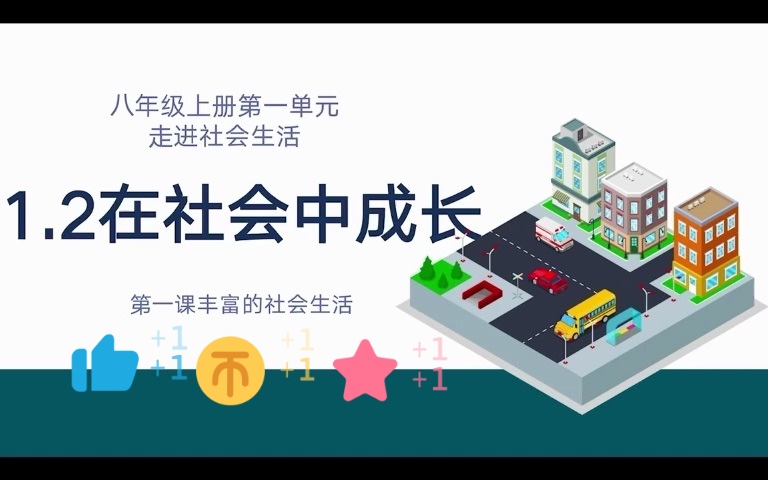 【2023八上】初中道德与法治/初中政治 八上第一单元1.2在社会中成长哔哩哔哩bilibili