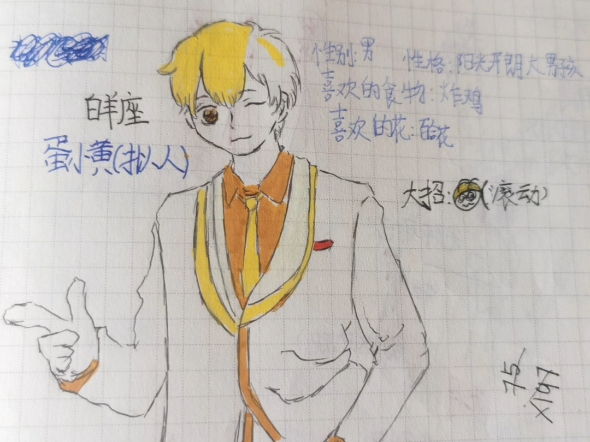 今天刚画的蛋小黄(拟人)下期想看什么蛋仔的拟人在评论区说