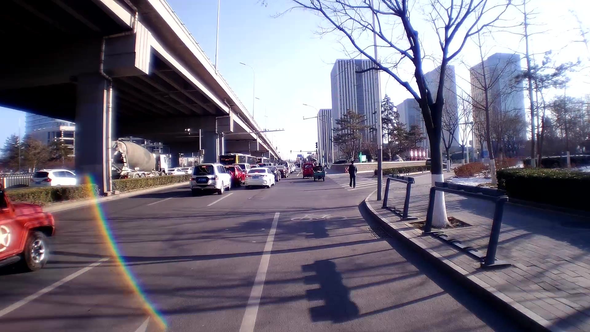 京榆旧线 通州北关桥到北皇木厂桥辅路段街景