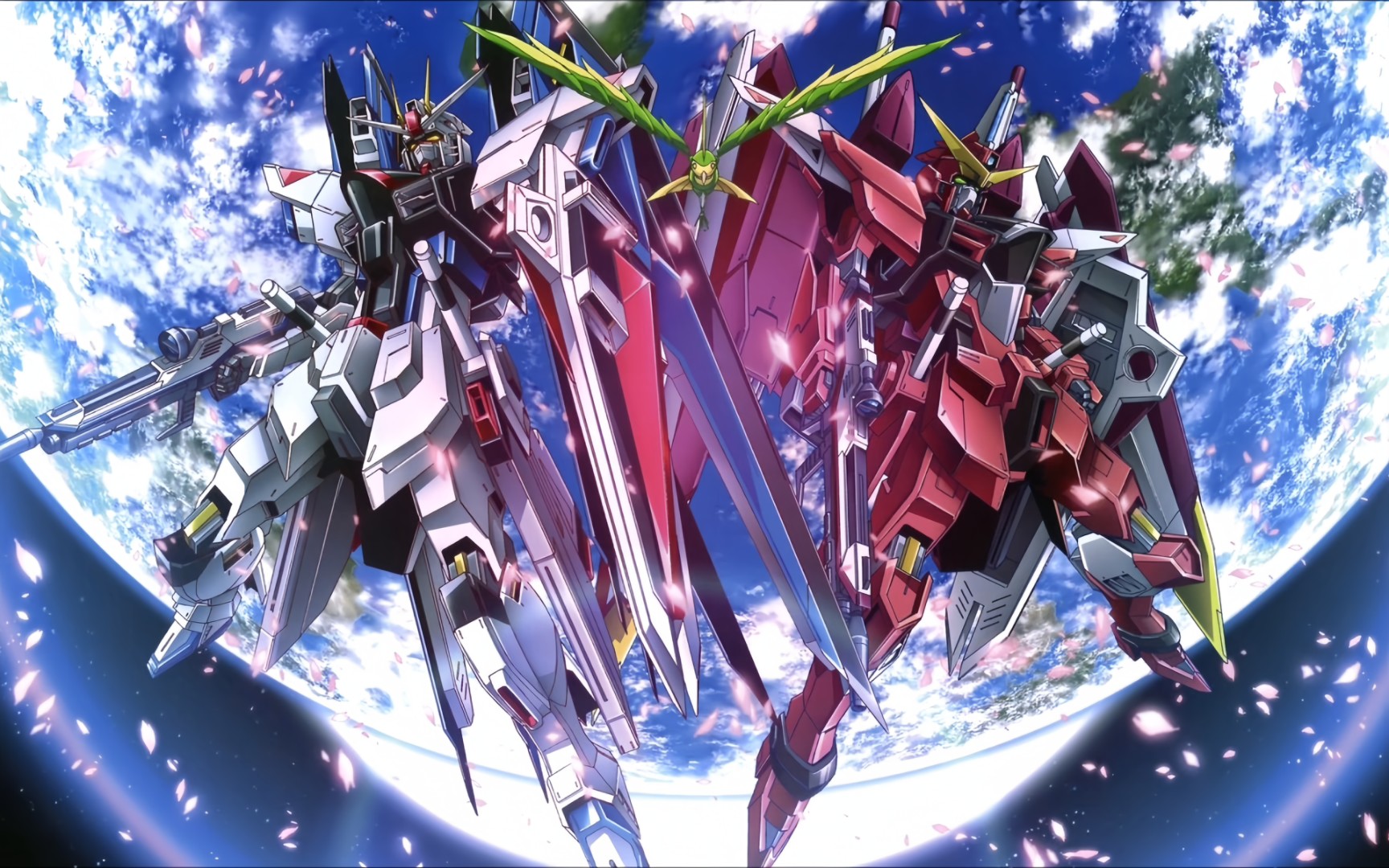 自由高达&正义高达全武装战斗动画