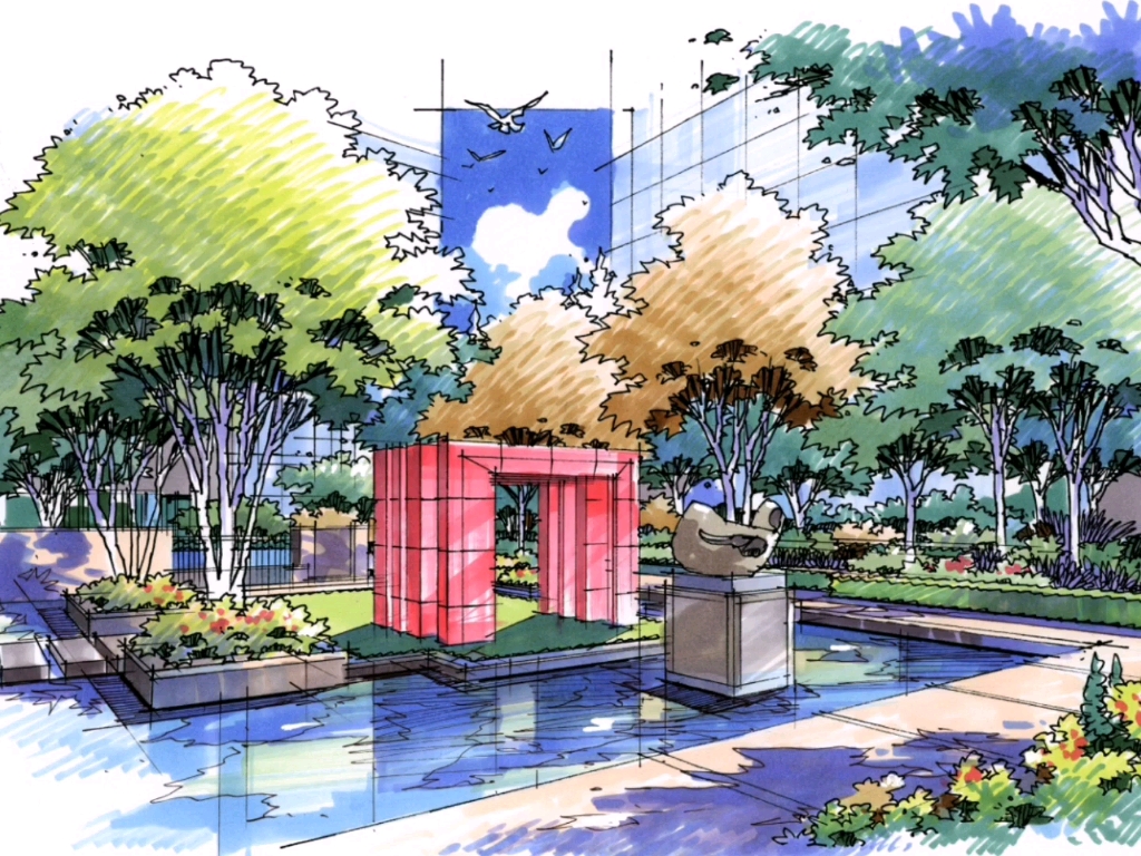 环艺景观设计手绘