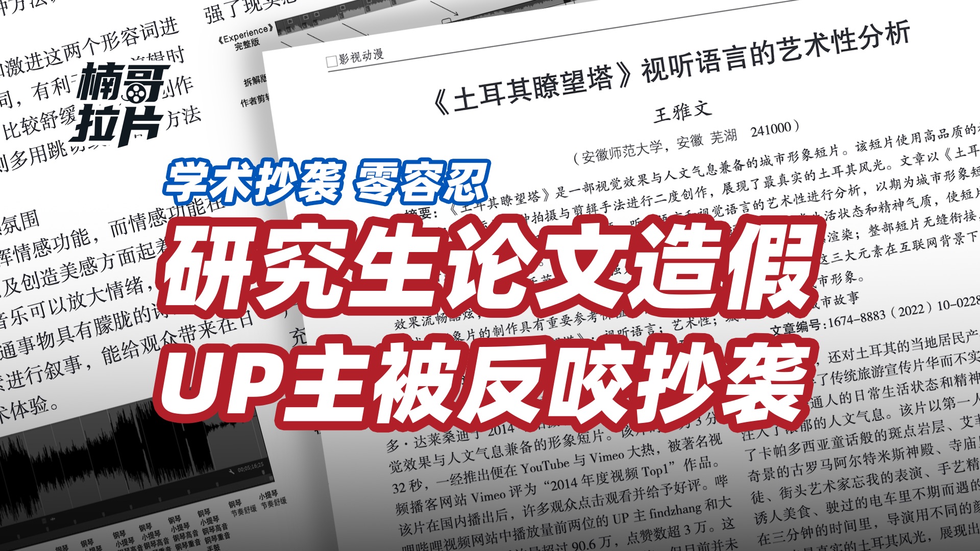 研究生论文抄袭UP主原创视频 UP主被反咬抄袭 学术论文抄袭的魔爪已伸向自媒体博主哔哩哔哩bilibili