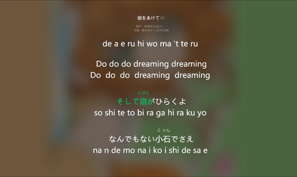 《敞开心扉》罗马音假名歌词