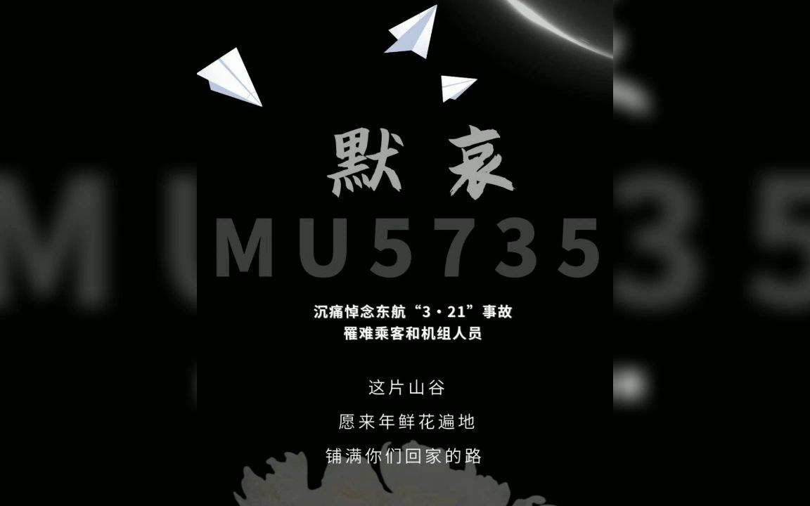 沉痛哀悼,指挥部确认:MU5735机上人员全部遇难哔哩哔哩bilibili