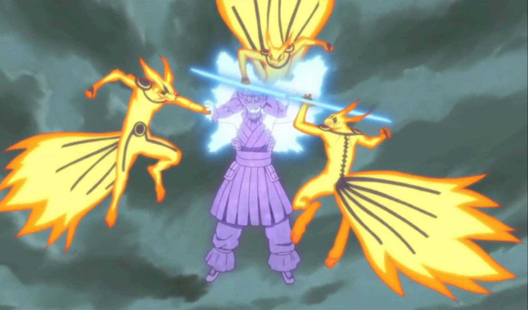 六道鸣人vs轮回眼佐助!满级鸣佐的终结谷大战!