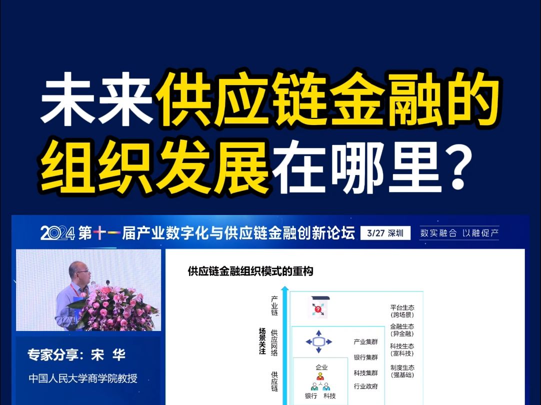 下一步的供应链金融组织发展在哪里?不仅仅立足于单一的银、企、技三方合作,而是要建立供应网络,并在这个基础上把银行集群、科技集群、行业政府等...