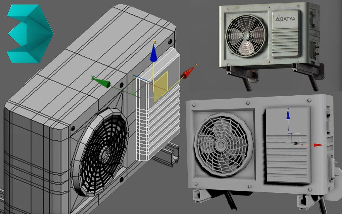 【3dmax建模】新手学建模系列之产品建模—空调模型建模布线卡线技巧哔哩哔哩bilibili