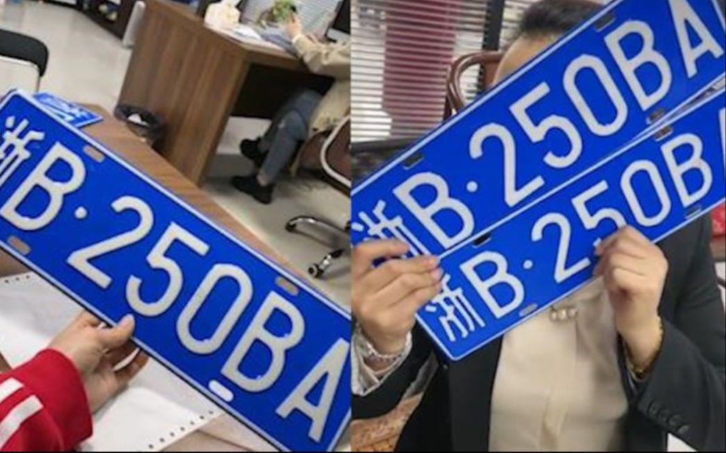 怎么骂人呢!浙江一女司机领到奇葩车牌号不想见人:"浙b250ba"