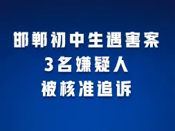 Download Video: 邯郸初中生遇害案3名嫌疑人被核准追诉