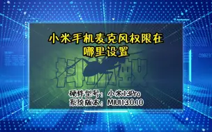 下载视频: 「教程」小米手机麦克风权限在哪里设置