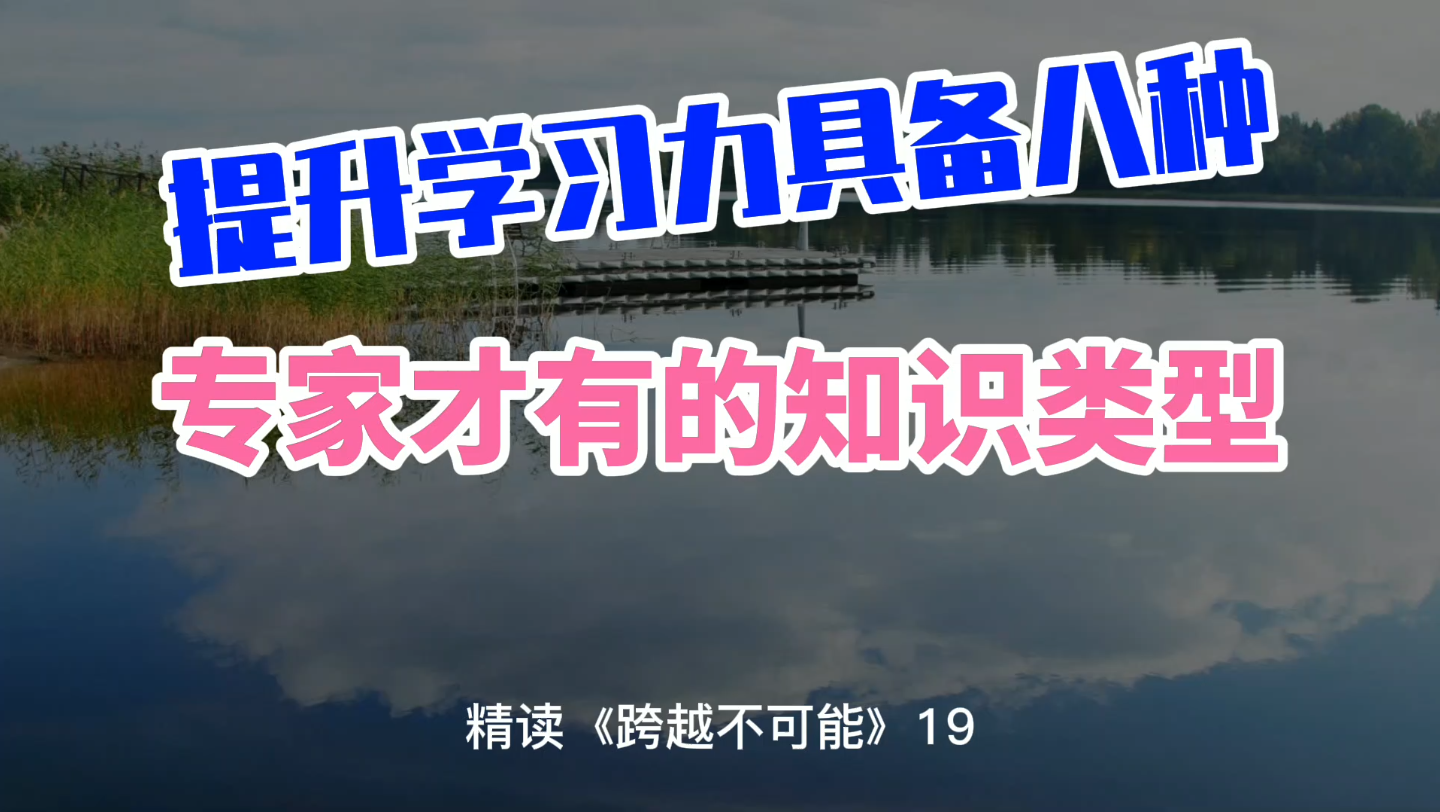 [图]《跨越不可能》精读分享19：提升学习力，具备八种专家才有的知识类型