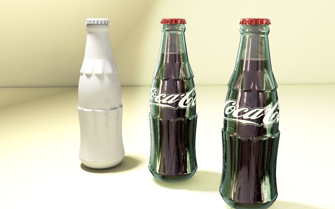 c4d建模练习 可口可乐瓶  值得一瞧