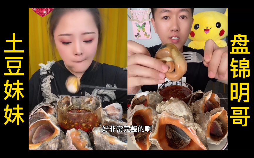 土豆妹妹大战盘锦明哥,大海螺吃的一个比一个带劲!_哔哩哔哩_bilibili