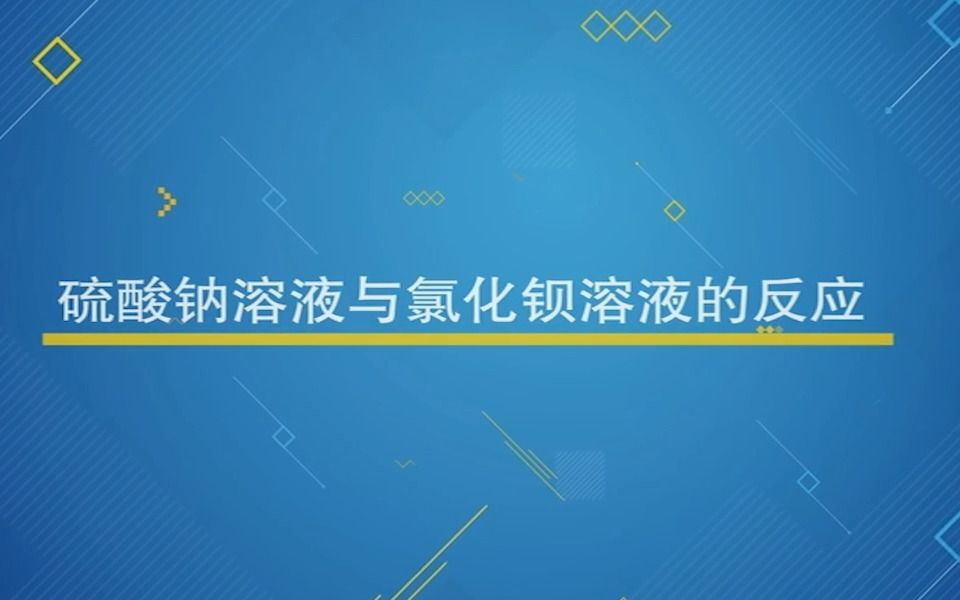 【2019年新版】 高中化学 实验大全 【必修第一册】P313 硫酸钠溶液和氯化钡溶液的反应(P16)哔哩哔哩bilibili