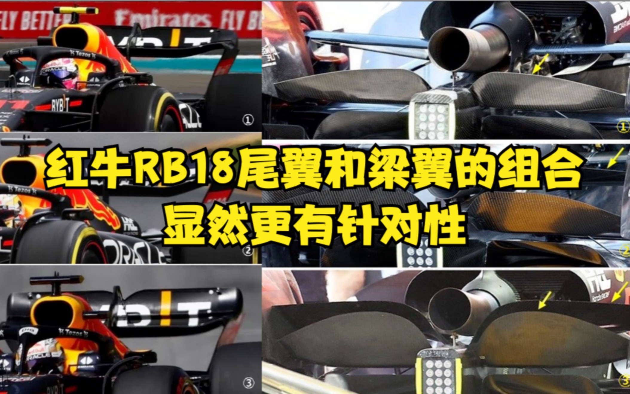 红牛RB18尾翼和梁翼的组合显然更有针对性哔哩哔哩bilibili