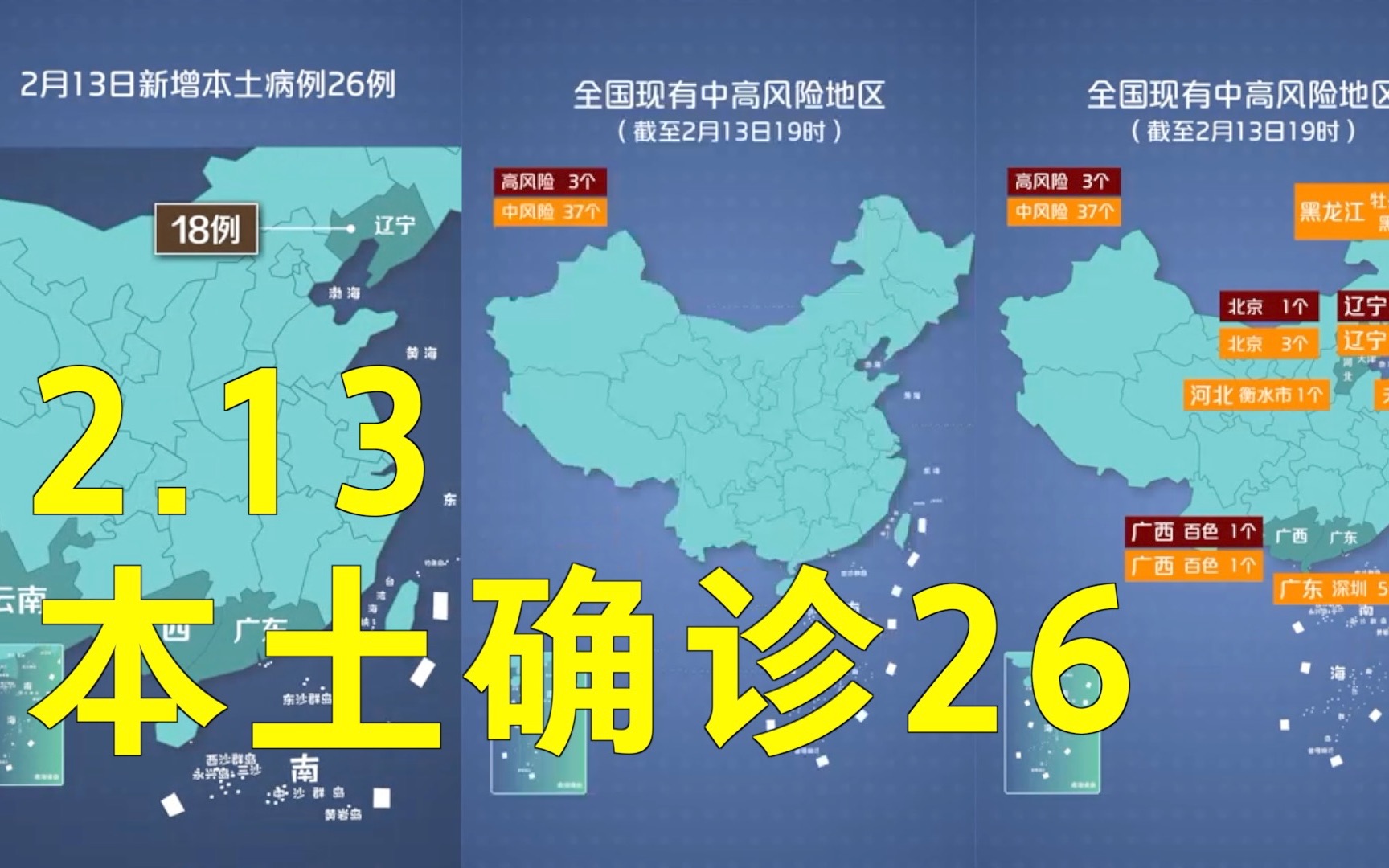 本轮疫情动态地图:2月13日本土确诊26例 辽宁18例广西6例哔哩哔哩bilibili