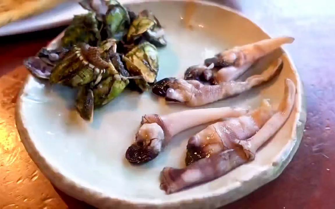 鹅颈藤壶是一道珍馐,其数量不多而且产量在不断减少,其价格也十分高昂