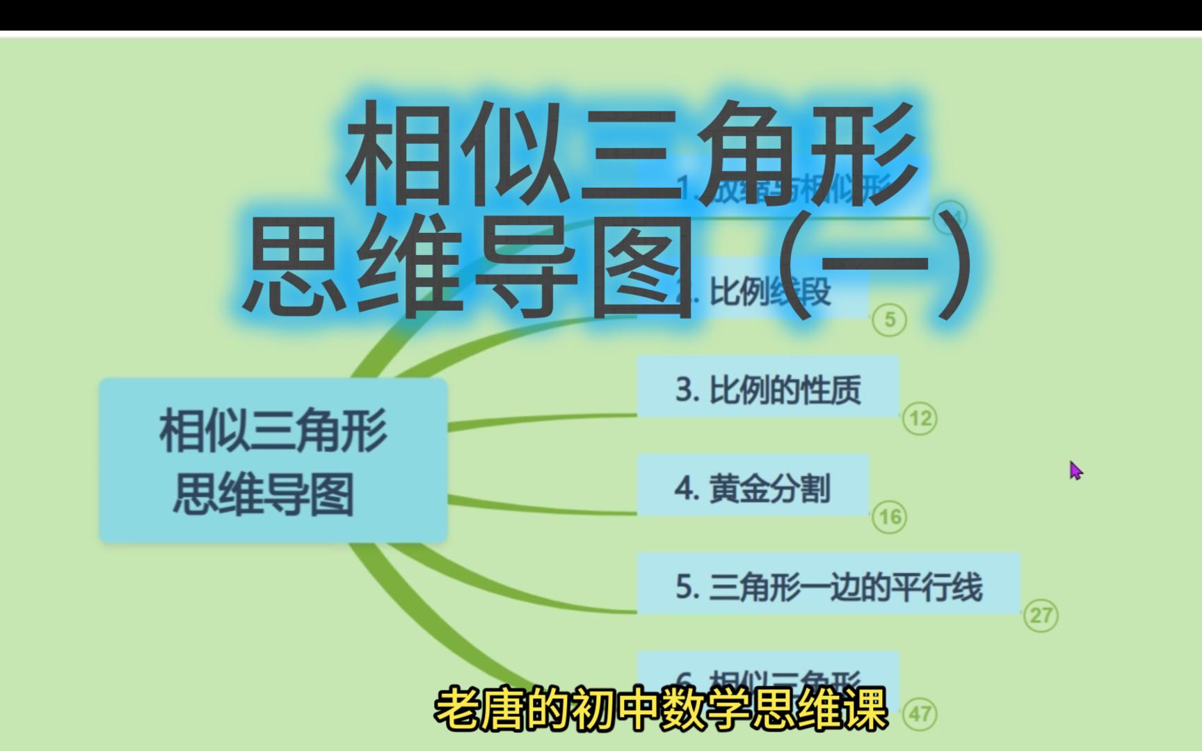 相似三角形的思维导图(第一部分)比例线段,比例性质,黄金分割及三角形
