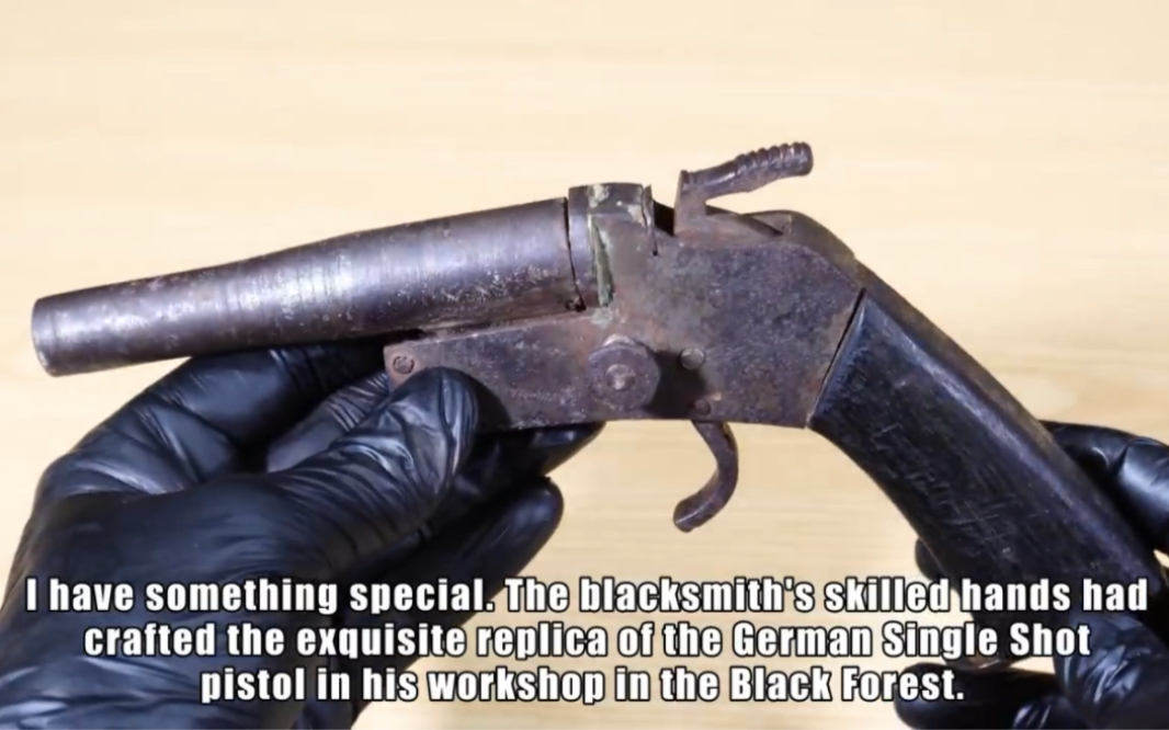 1800 年代古董德国单发手枪修复