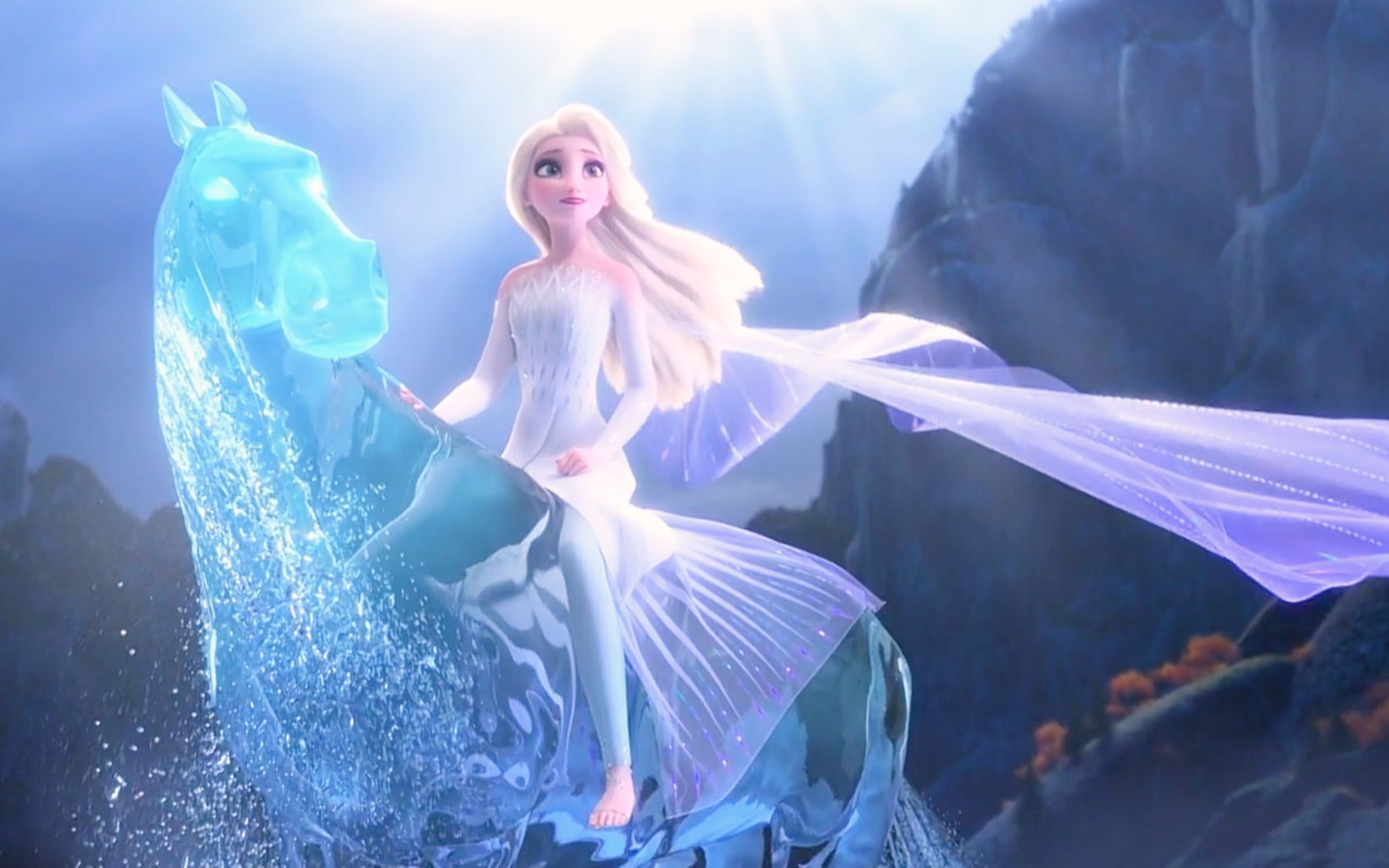 女王骑水灵马的样子,简直帅爆了《冰雪奇缘2》