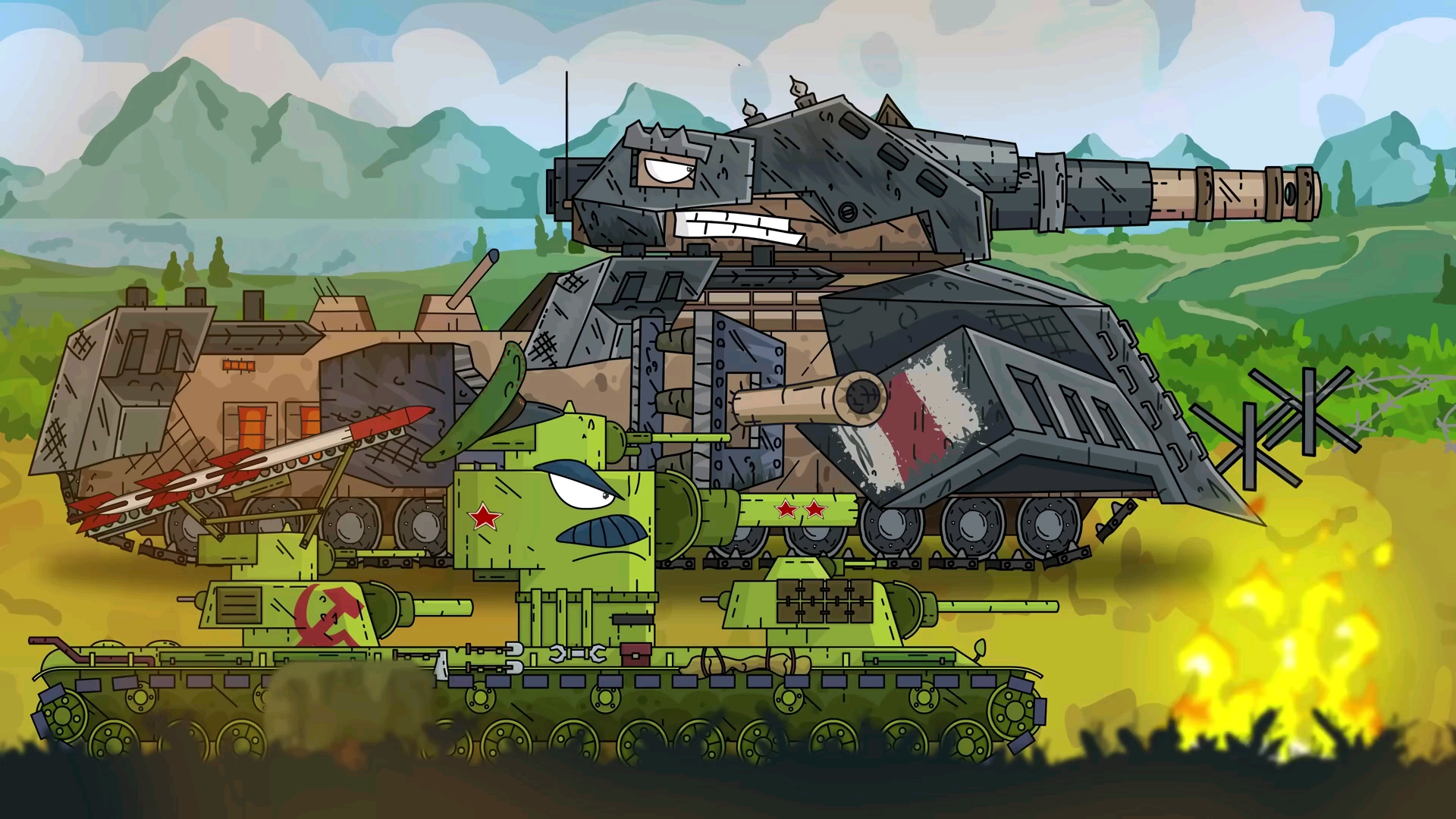 【坦克动画】kv6 巨鼠 核坦克 Ⅴs 古斯塔夫