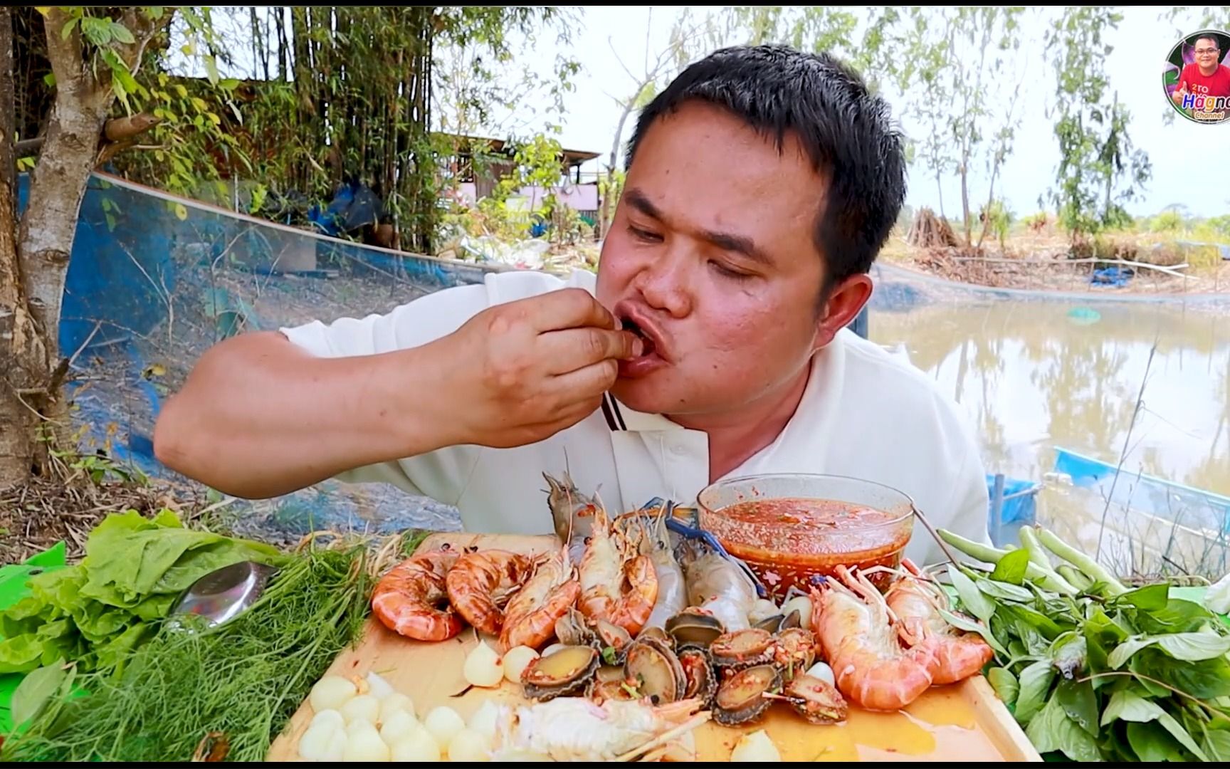 【泰國吃播】小黑哥的海鮮大餐大頭蝦刺身熟食鮑魚大頭蝦