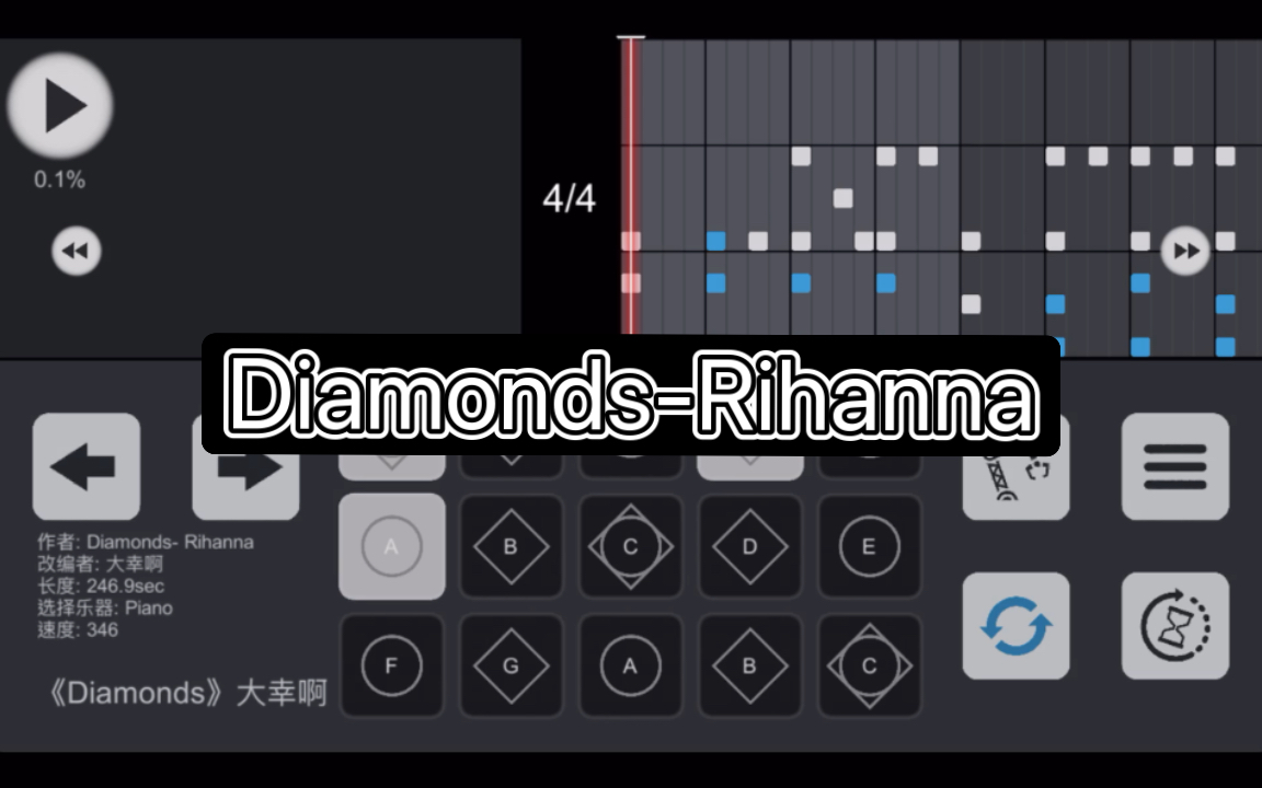 [图]【Sky光遇】光遇琴谱sky studio Diamonds-Rihanna完整版 有偿谱