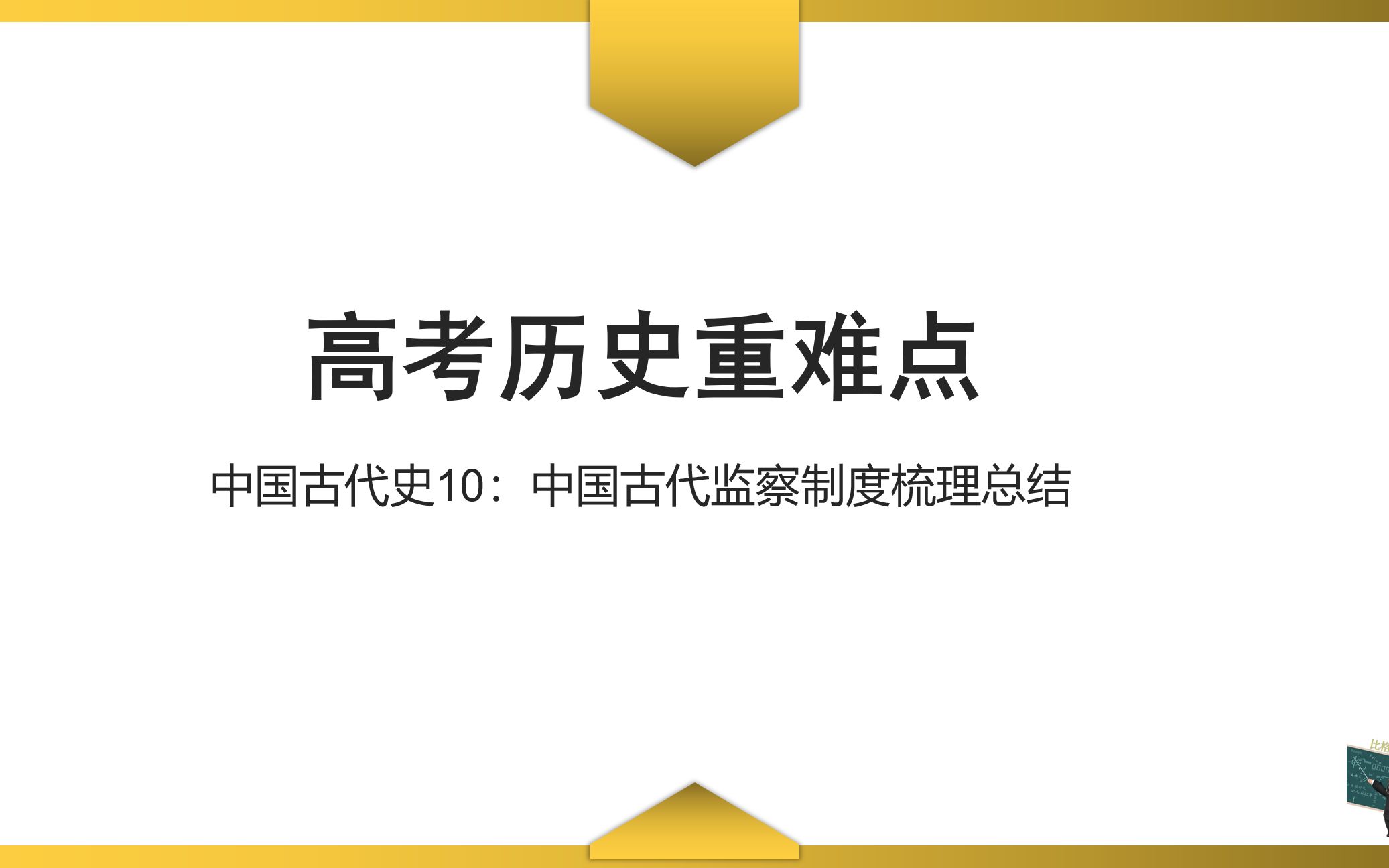 [图]【高考历史重难点】中国古代史11：中国古代监察制度梳理总结