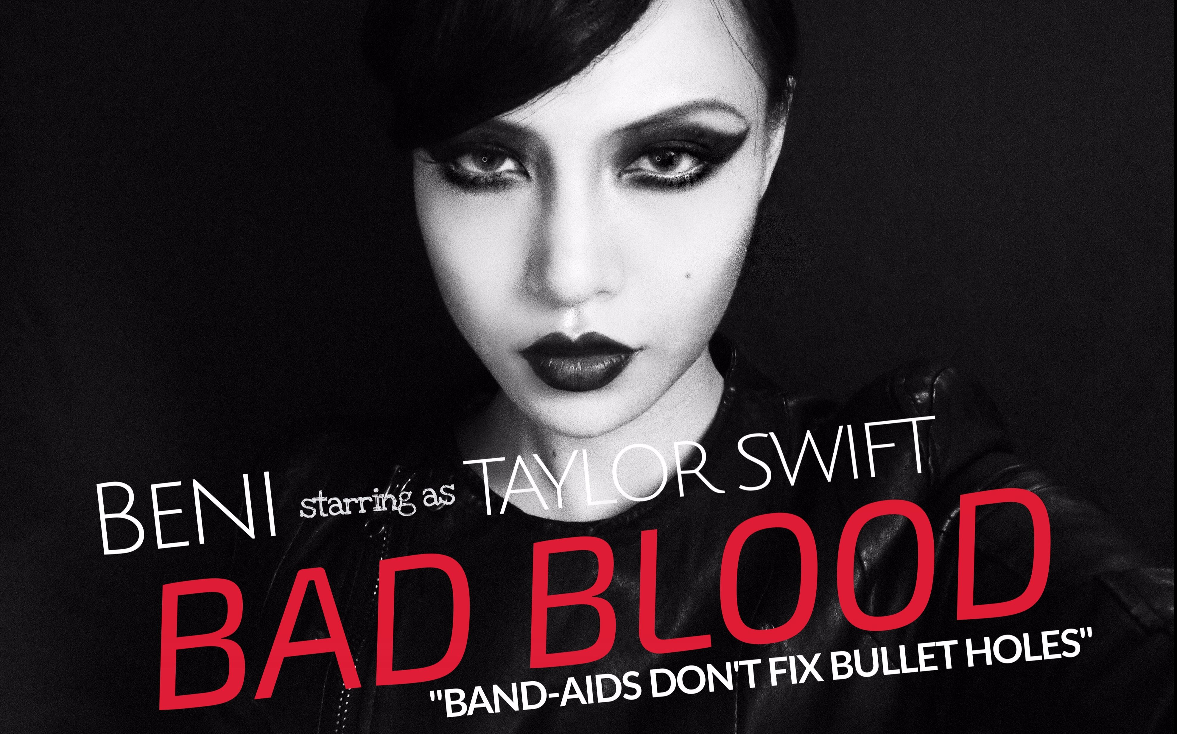 霉霉taylor swift 《bad blood》专辑封面仿妆——weibo: @beni_江酱