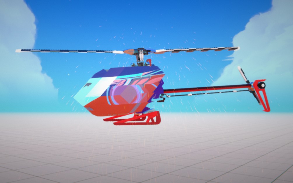 我在trailmakers里造的一架机械式仿真航模直升机的展示