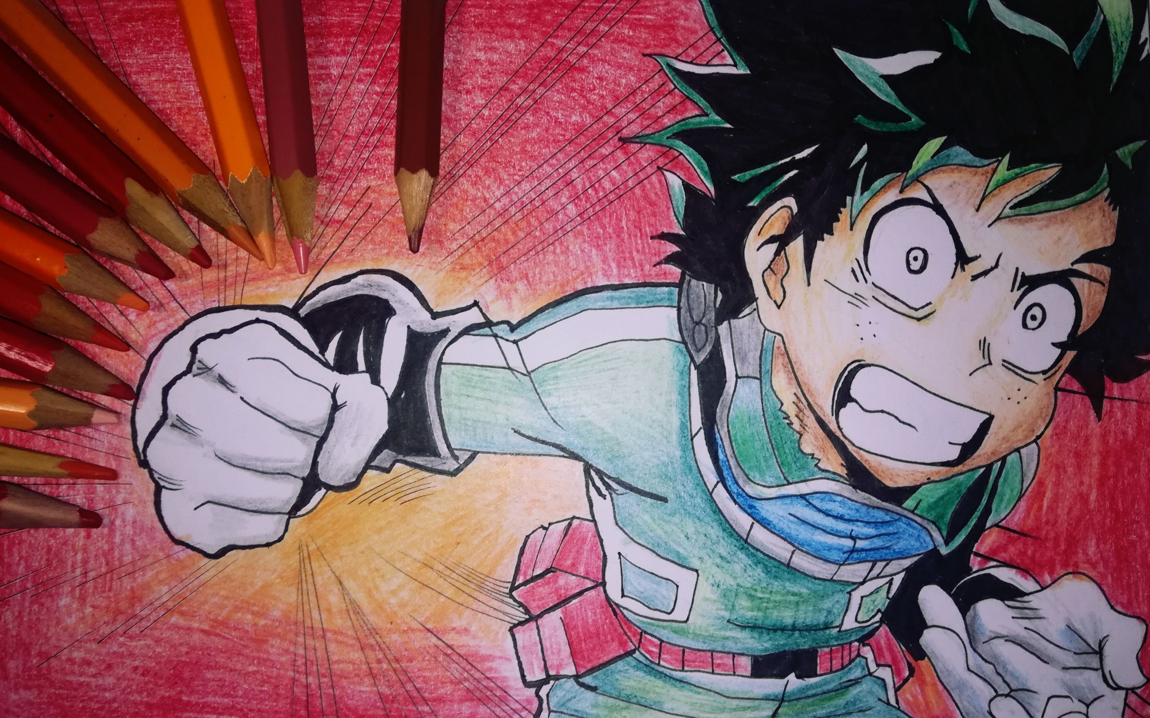 【彩铅手绘】天生无个性的绿谷出久,打破束缚挣脱世俗,前进吧