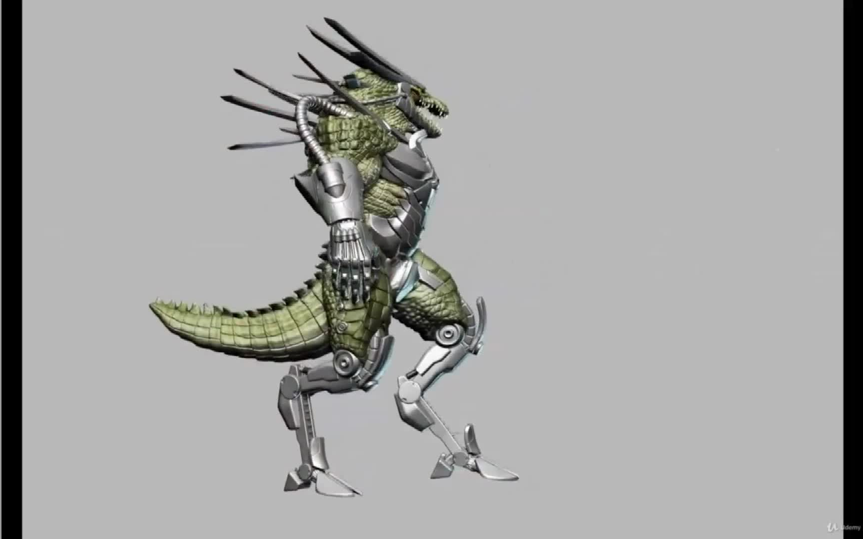 zbrush机甲蜥蜴数字雕刻制作全流程视频教程,赶紧收藏不要白不要,是不