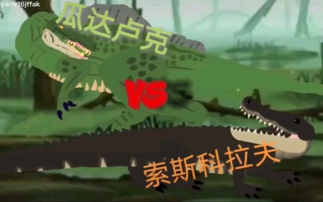 [搬运]瓜达卢克(渔猎龙)VS索斯科拉夫(帝王肌鳄)哔哩哔哩bilibili