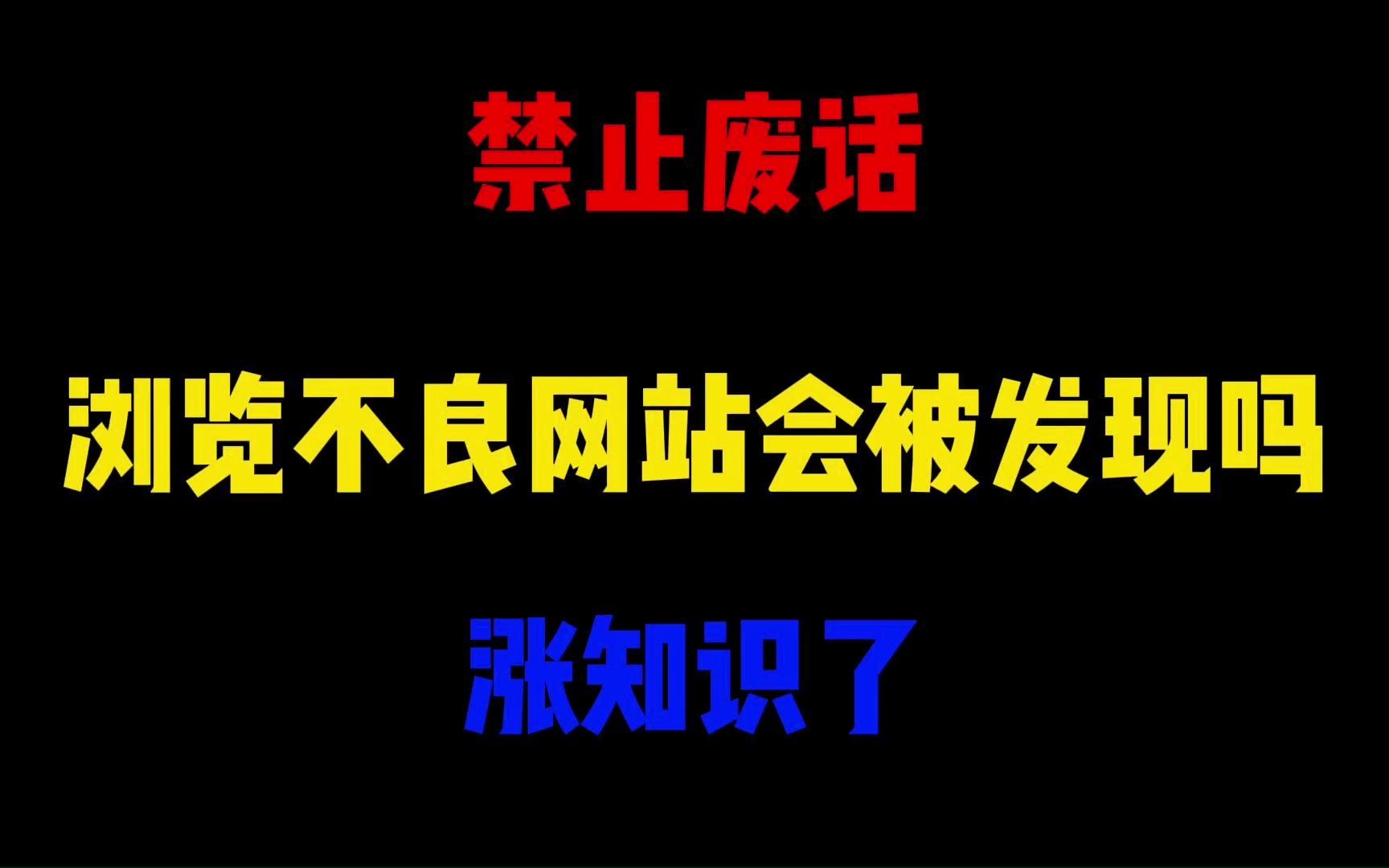 禁止废话:浏览不良网站会被发现吗?涨知识了哔哩哔哩bilibili