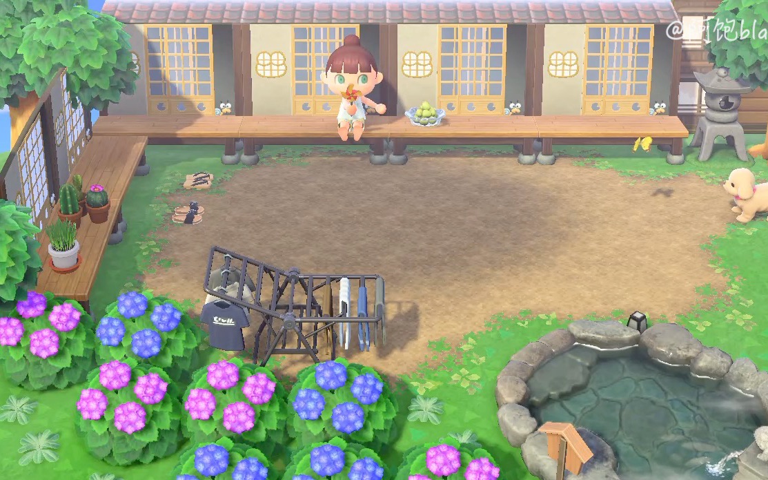 活动作品动森绣球花盛开的日式庭院