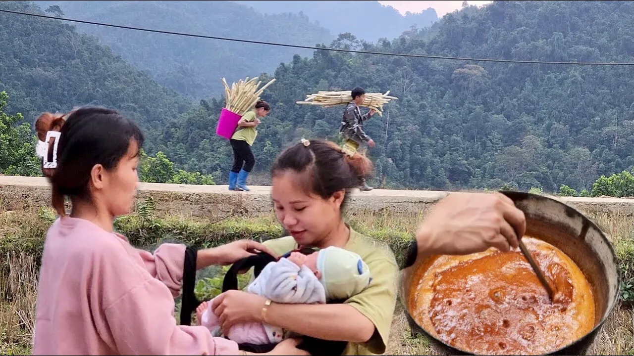 [图]小伙带着怀孕妻子住深山，妻子姐姐来看他们，一起做山味美食