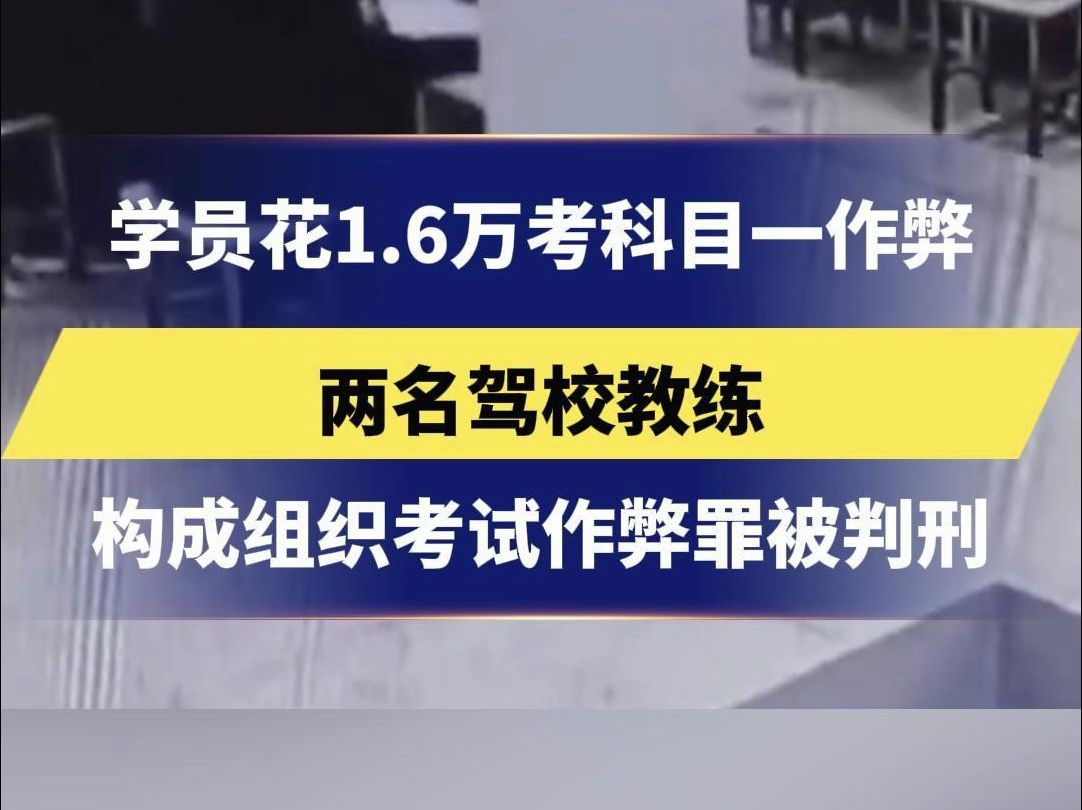 学员花1.6万考科目一作弊 两名驾校教练 构成组织考试作弊罪被判刑哔哩哔哩bilibili