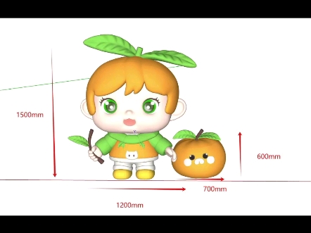 橙子娃娃模型水果脐橙形象吉祥物玻璃钢柑橘卡通橘子公仔雕塑蜜橘玩偶摆件哔哩哔哩bilibili