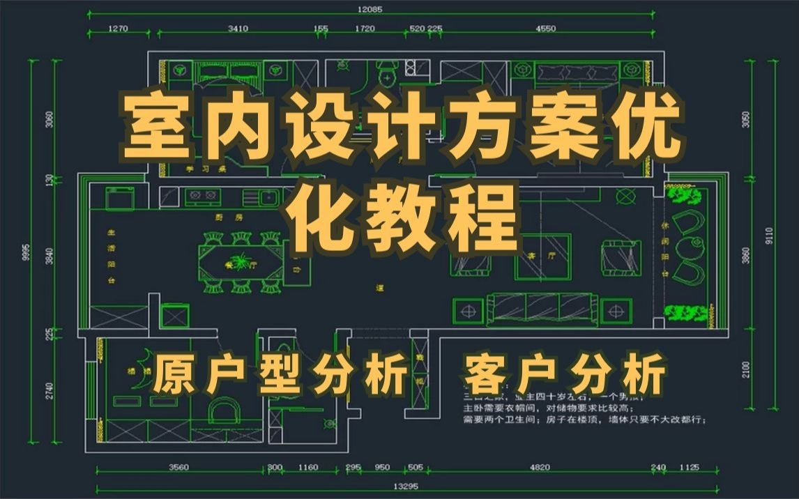 【室内设计】三室两厅户型分析步骤哔哩哔哩bilibili