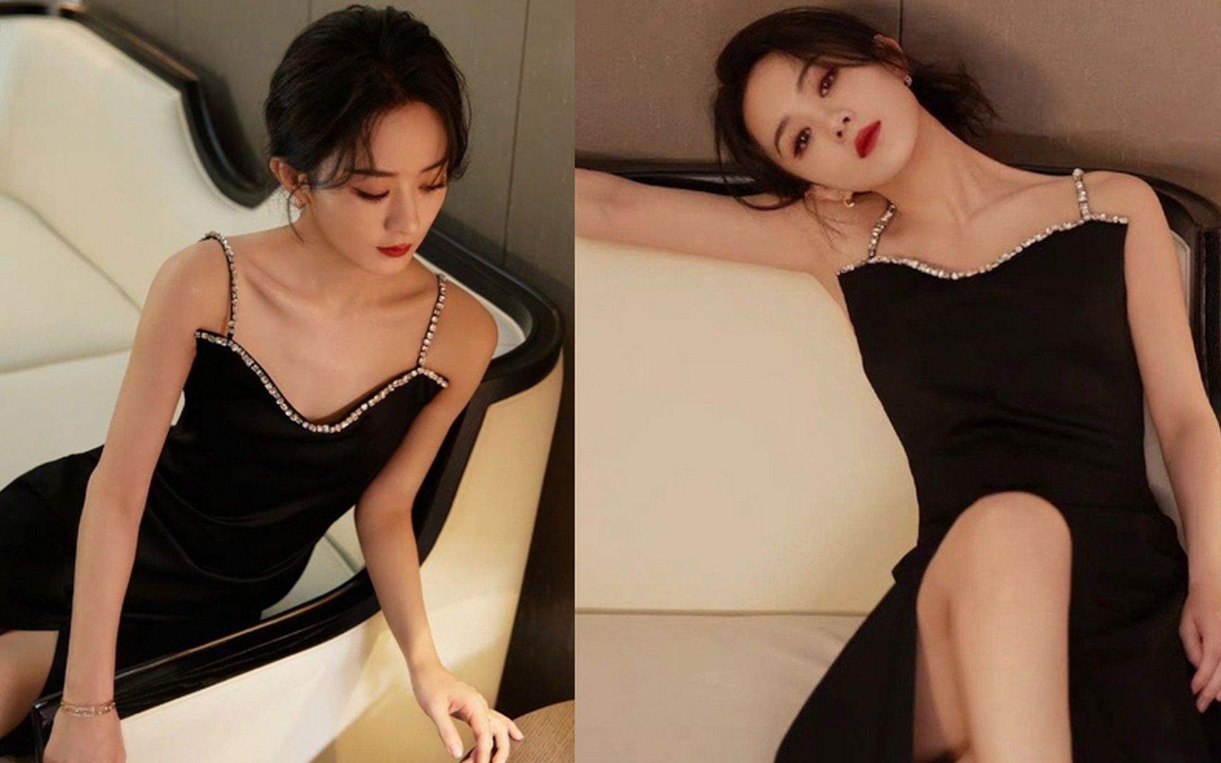 赵丽颖写真露精致锁骨 开叉长裙酒红高跟好性感_哔哩哔哩_bilibili