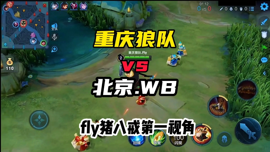 重庆狼队 vs 北京WB,fly猪八戒第一视角,KPL夏季赛#狼队fly #暖阳 #猪八戒第一视角