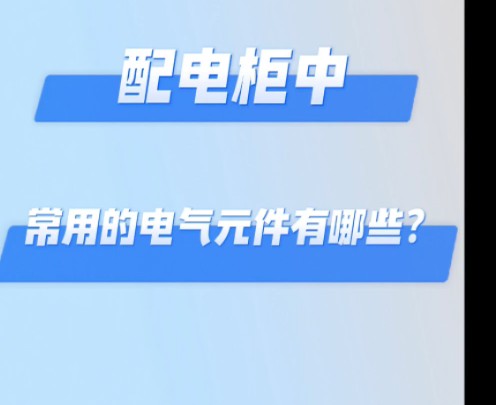 配电柜中常用的电气元件有哪些?#专业生产厂家 #高低压成套设备 #质量第一诚信为本哔哩哔哩bilibili