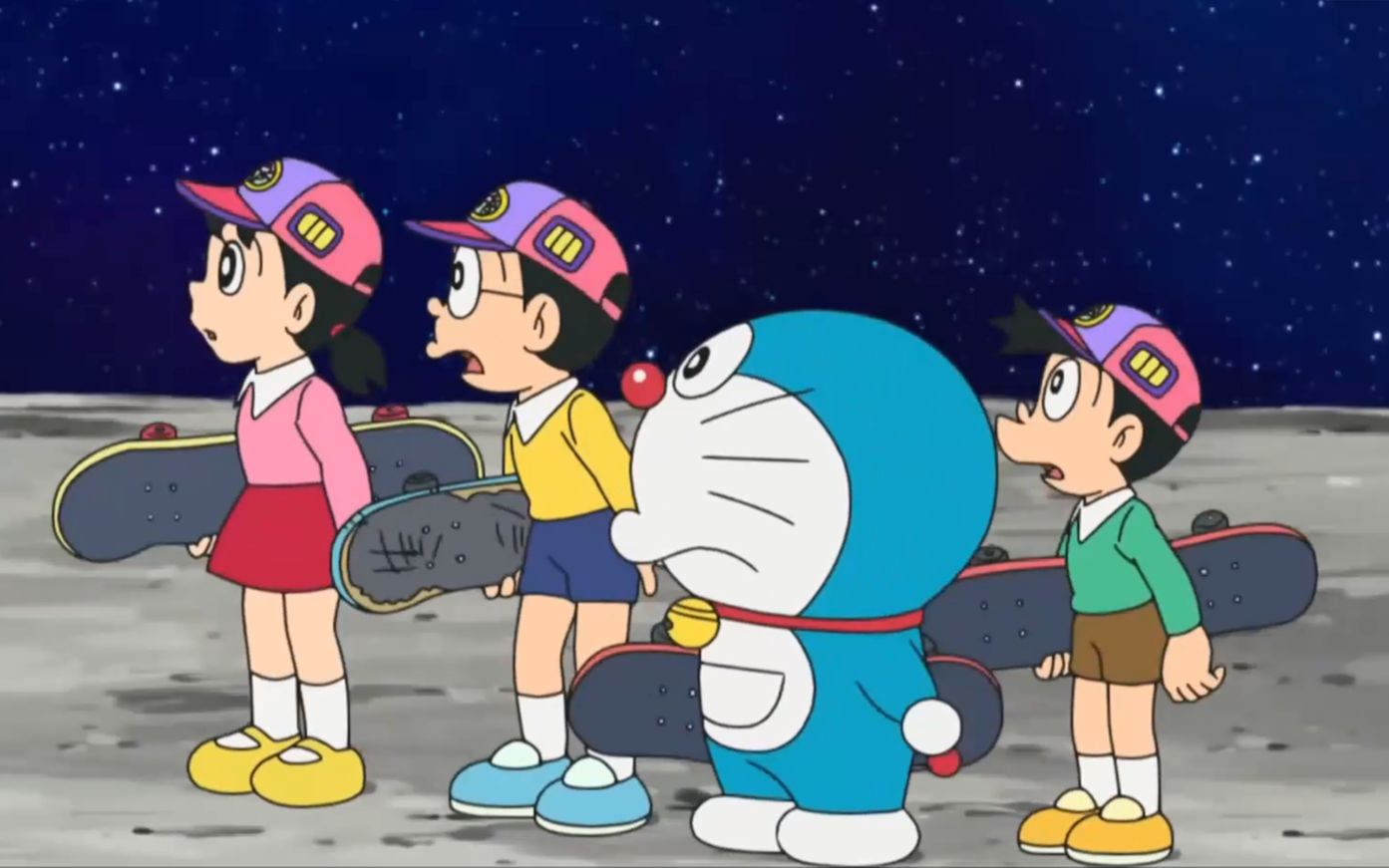 哆啦a梦:蓝胖子带着小伙伴们去了月球玩耍._哔哩哔哩_bilibili