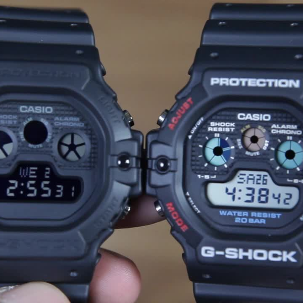 CASIO G-SHOCK DW-5900BB-1 VS G-SHOCK DW-5900-1_哔哩哔