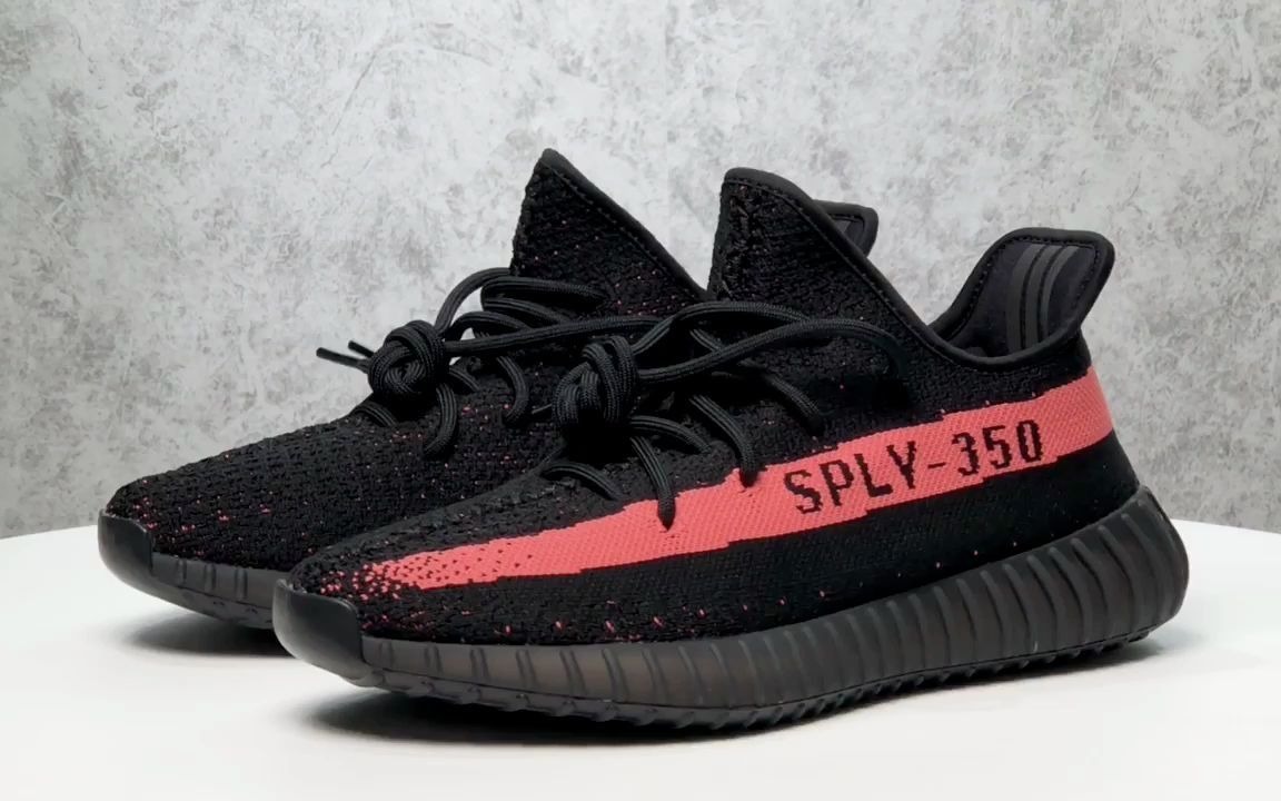 Yeezy 350 V2 椰子黑红 BY9612哔哩哔哩bilibili