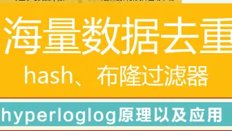 第三百二十一讲|海量数据去重hash，布隆过滤器、hyperloglog一节课搞定|基于场景分析选择不同方案|布隆过滤器、hyperloglog原理以及应用