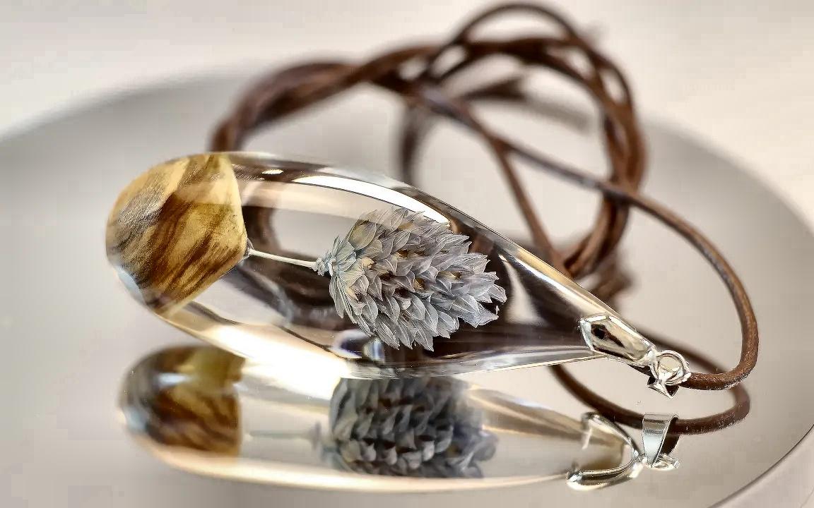 [resin art] diy惊人的花环氧树脂项链首饰-树脂艺术