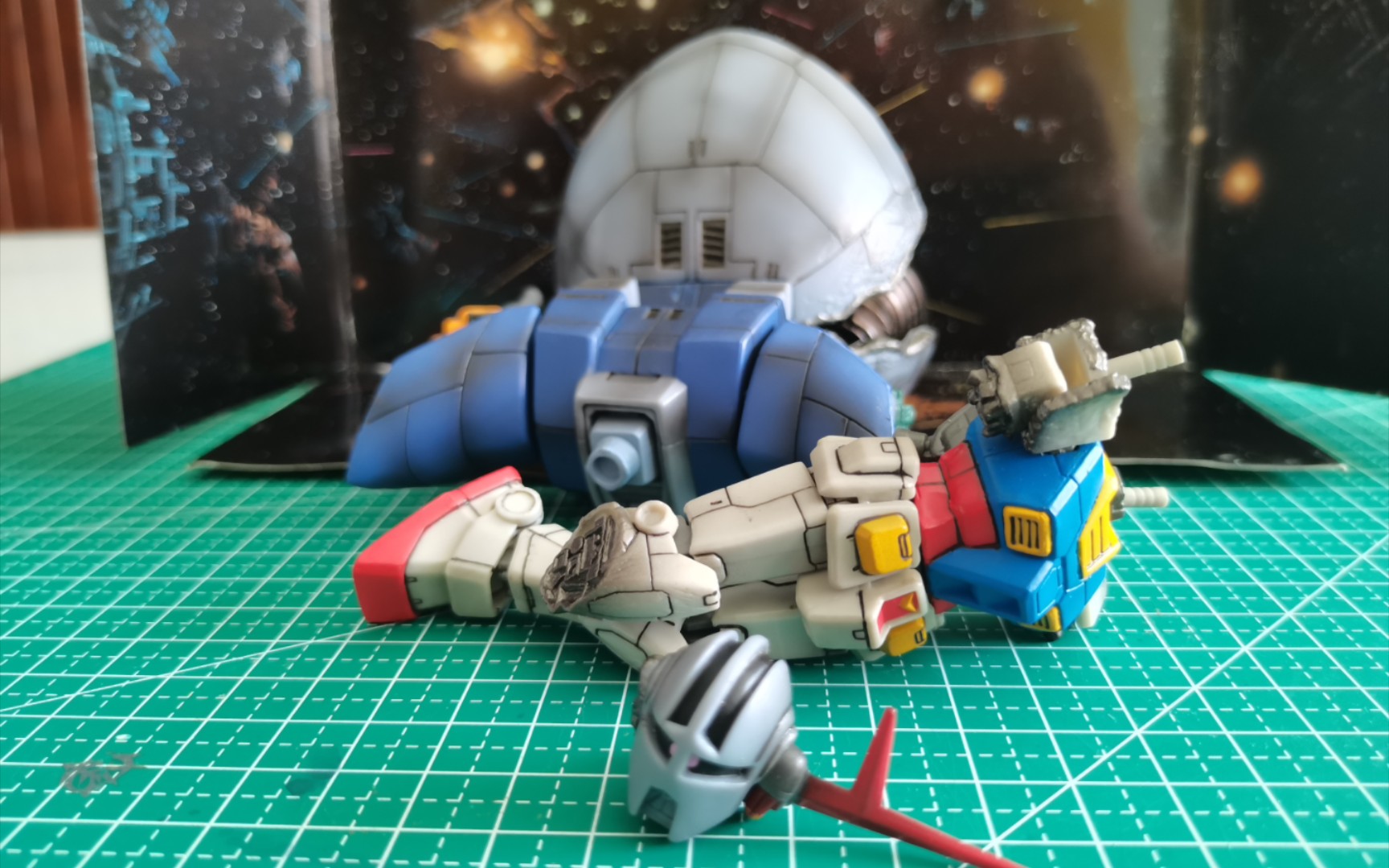 uc0079最后一击万代高达mia系列元祖高达与吉翁号战损套装分享