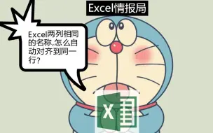 Download Video: Excel两列相同的名称，怎么自动对齐到同一行？