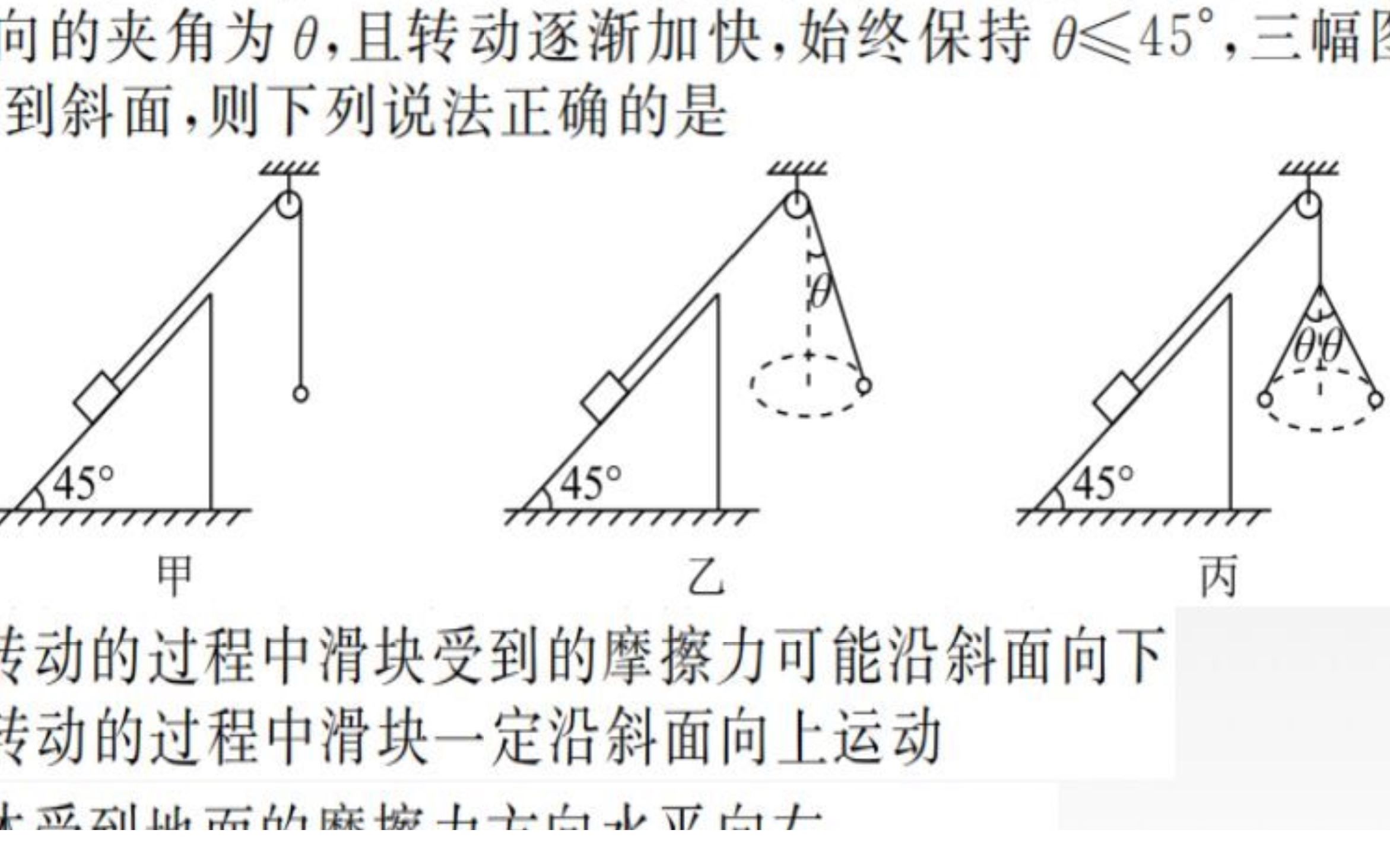 斜面摩擦力圆周运动受力分析